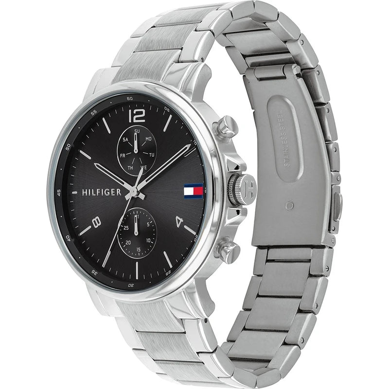 Tommy Hilfiger Daniel Black Dial Stainless Steel Men's Watch – Model 1710413