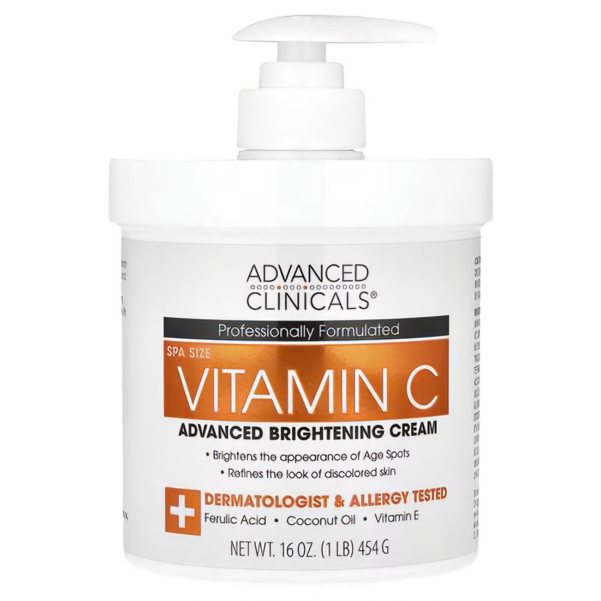 Advanced Clinicals Vitamin C Advanced Brightening Cream - Spa Size 454gr