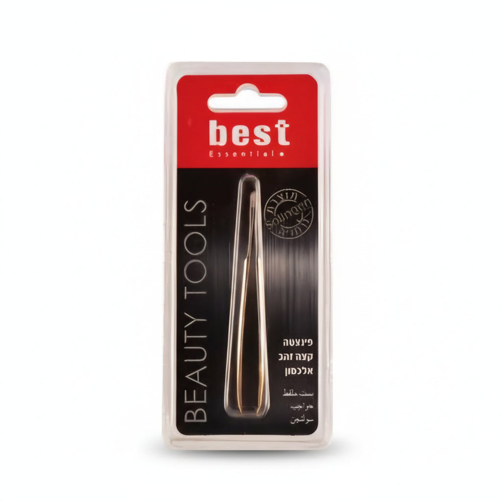 Best Slanted Gold Tip Steel Tweezer - 1Unit
