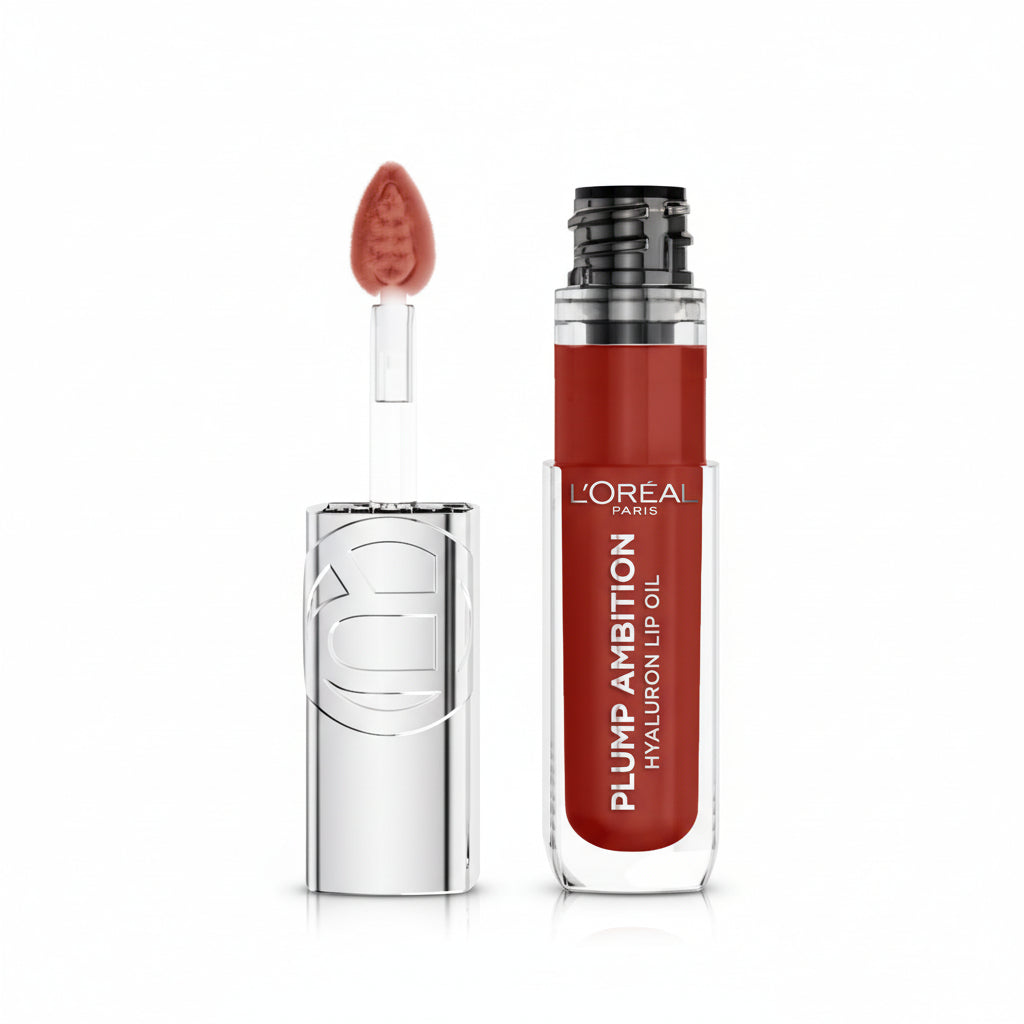 لوريال باريس بلامب أمبيشن زيت شفاه هيالورون، درجة اللون 485 واين أوكلوك - 5 مل
